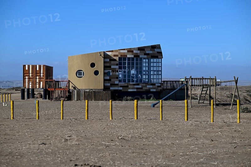 Shipwreck Café on the beach near Oranjemund, diamond restricted area, Karas region, Namibia