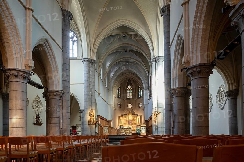 Neo-Gothic Benedictine Basilica of St. Peter and St. Paul, Sint-Pieter en Paulusbasiliek in the city Dendermonde, Termont, East Flanders, Belgium