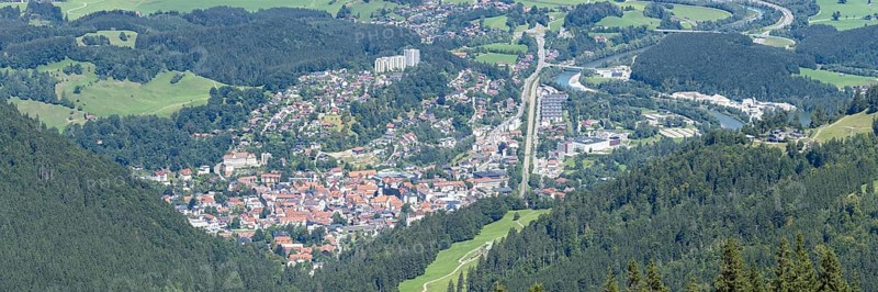 Panorama on the ascent to Steineberg, 1683m, Hochgratkette, Nagelfluhkette nature park Park, Allgäu Alps, on Immenstadt, Illertal, Allgäu, Bavaria, Germany