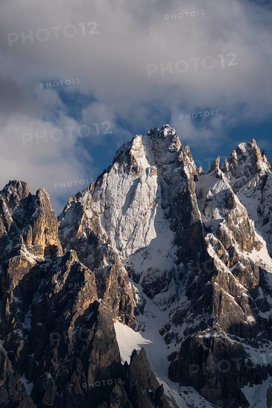 Close-up of mountain peaks of the Sesto Dolomites, San Candido, Val Pusteria, Sesto Dolomites, Dolomites, South Tyrol, Italy