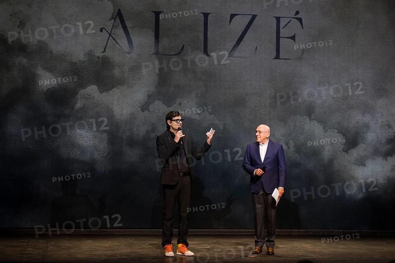 Fabrice Becker (Creative Director) and Marek Lieberberg (CEO Live Nation Germany) in front of the press screening of Alizé, a joint production by Cirque du Soleil and Live Nation at the Theater am Potsdamer Platz, Berlin, 23/09/2025