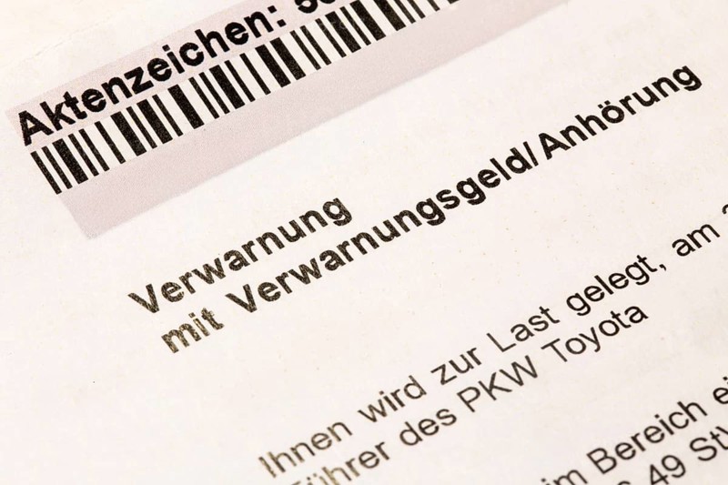 Close-up of a warning for incorrect parking