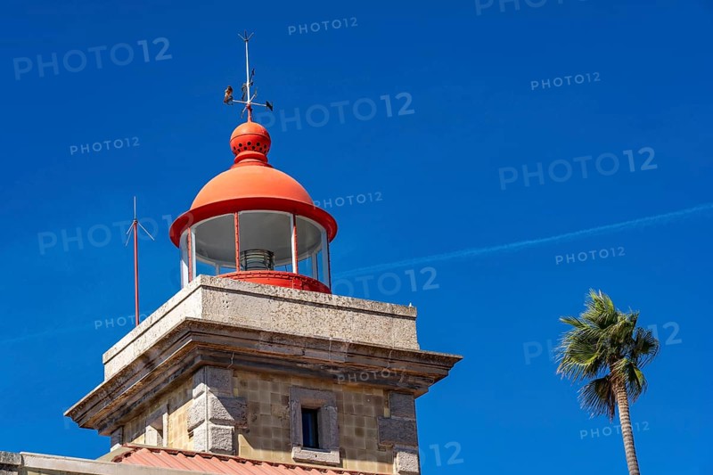 Ponta da Piedade lighthouse on the Ponta da Piedade rocky coast, rugged coastal landscape, right next to the centre of Lagos, in the west of the Algarve, Portugal