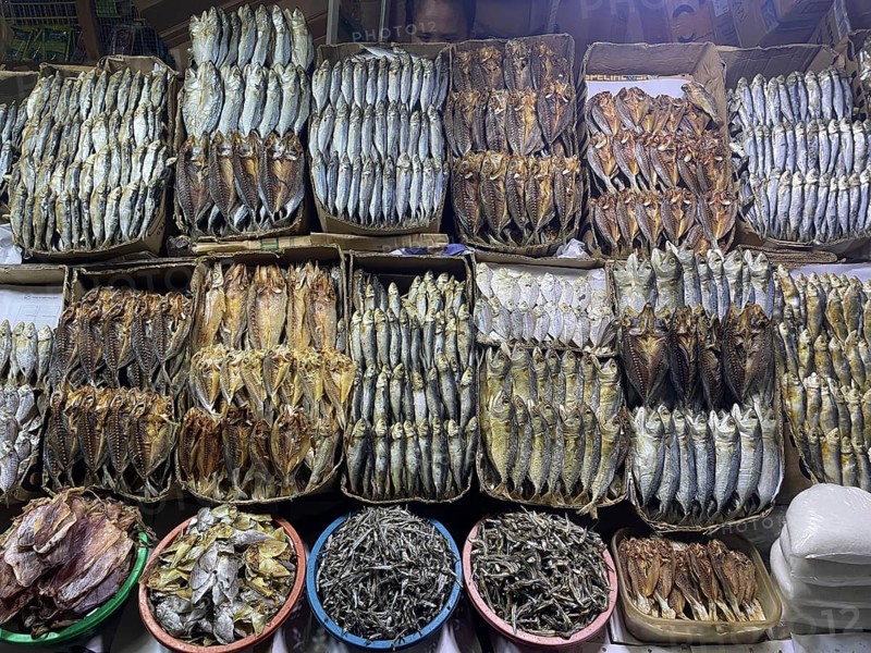 Market, market stall, fish, dried fish, San Carlos, Negros Occidental, Philippines