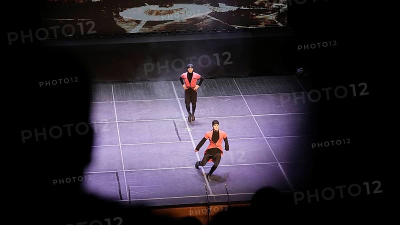 Male dancers from Fire of Anatolia perform the traditional Lezginka dance in Gaziantep, showcasing energetic jumps, fast spins, and powerful gestures. The Caucasian folk dance is widely recognized across Georgia and eastern Türkiye, Gaziantep, Gaziantep, Türkiye
