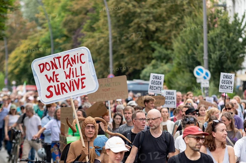 Worldwide climate strike by Fridays for Future under the motto Exit Gas - Enter Future, demonstration with rally at the fish market, Hamburg, Germany