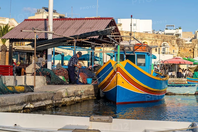 Beautiful view of Marsaxlokk, traditional maltese fisherman village on south of the island, Malta