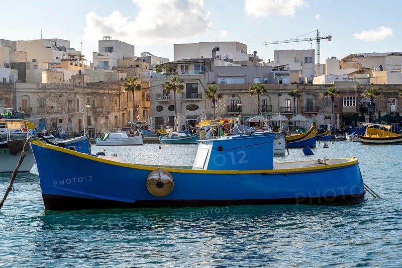 Beautiful view of Marsaxlokk, traditional maltese fisherman village on south of the island, Malta
