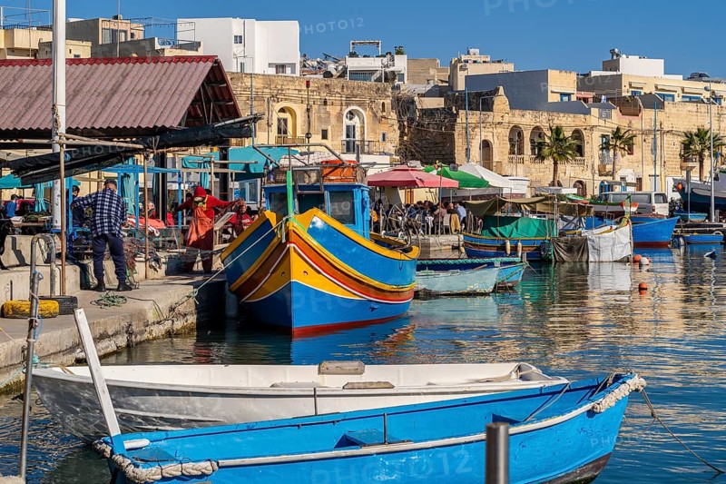 Beautiful view of Marsaxlokk, traditional maltese fisherman village on south of the island, Malta