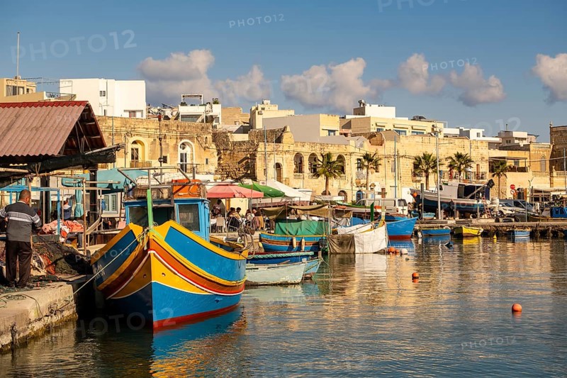 Beautiful view of Marsaxlokk, traditional maltese fisherman village on south of the island, Malta