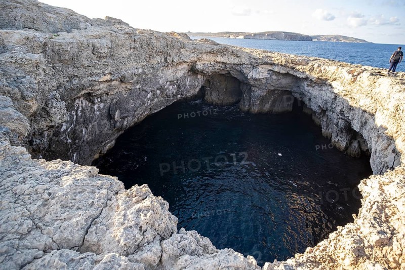 Inland Sea in Dwejra, Gozo, Natural Coastal Sinkhole in Malta
