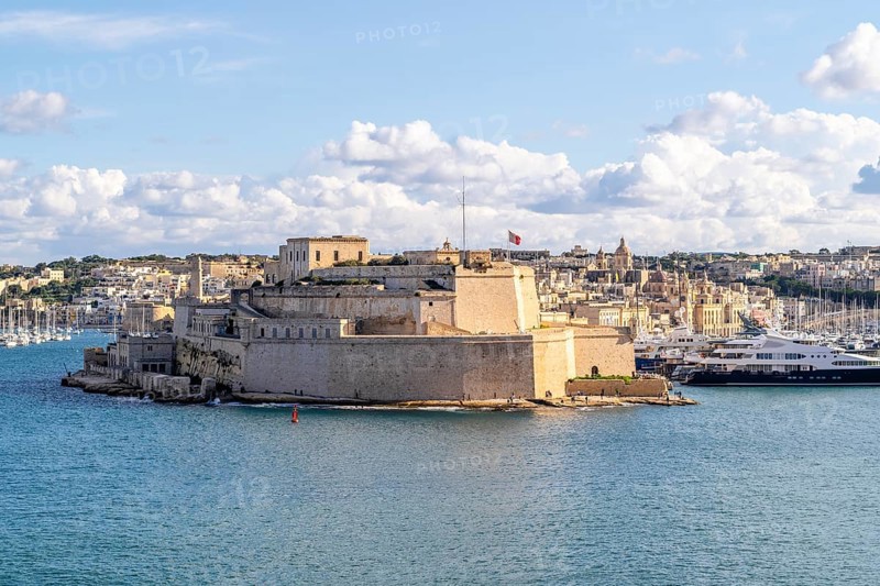 Beautiful view of Saint Angelo Fortress, Valletta, Malta