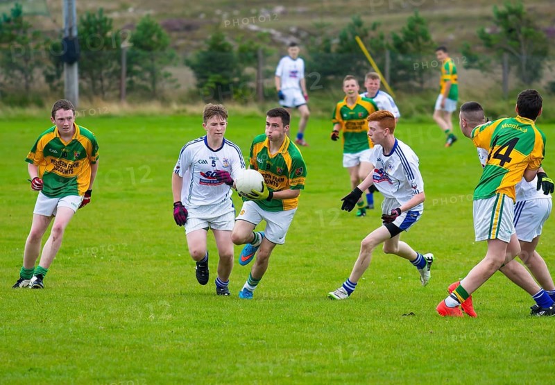 CLIFDEN, IRELAND, AUGUST 30, 2015: Young Men Playing a Match of Gaelic Soccer