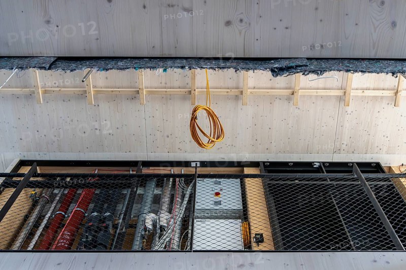 Bauhaus Archive construction site, interior shot on the open day, Klingelhöferstraße, Berlin, Germany