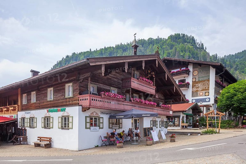 House with catering and butcher's shop, Reit im Winkl, Chiemgau, Upper Bavaria, Bavaria, Germany