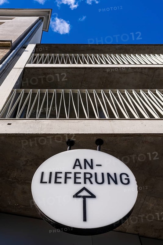 Sign for goods delivery, Am Tacheles in Oranienburger Straße, Berlin, Germany