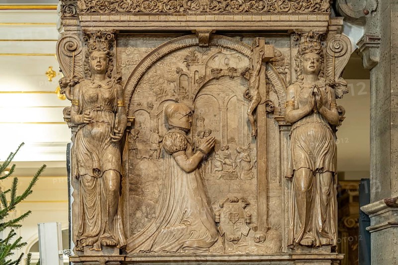 The epitaph in the town church of St Peter & Paul or Herderkirche in Weimar, Thuringia, Germany