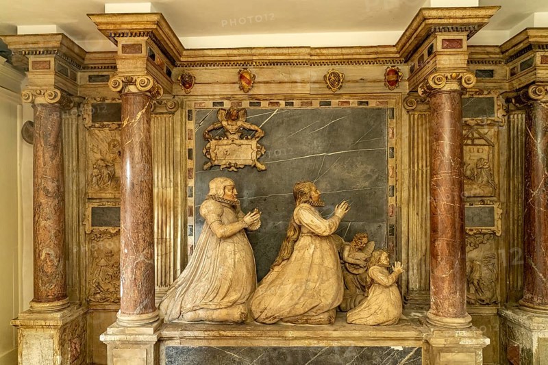 The epitaph for Dorothea Susanne von der Pfalz in the town church of St Peter & Paul or Herderkirche in Weimar, Thuringia, Germany