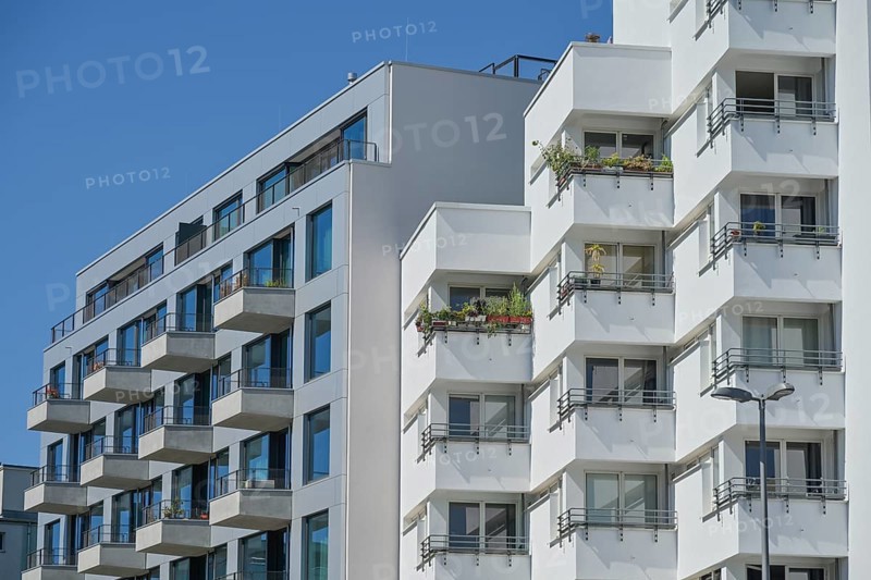 Prefabricated buildings, Berliner Straße, Charlottenburg-Wilmersdorf, Berlin, Germany
