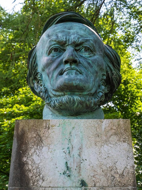Richard Wagner, Bust, Bust portrait by Arno Breker, Richard Wagner Park, on the Green Hill, Bayreuth, Upper Franconia, Franconia, Bavaria, Germany