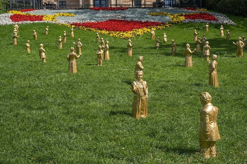 King Ludwig II, The Patron, installation by Ottmar Hörl, Festival Hill, on the Green Hill, Bayreuth, Upper Franconia, Franconia, Bavaria, Germany