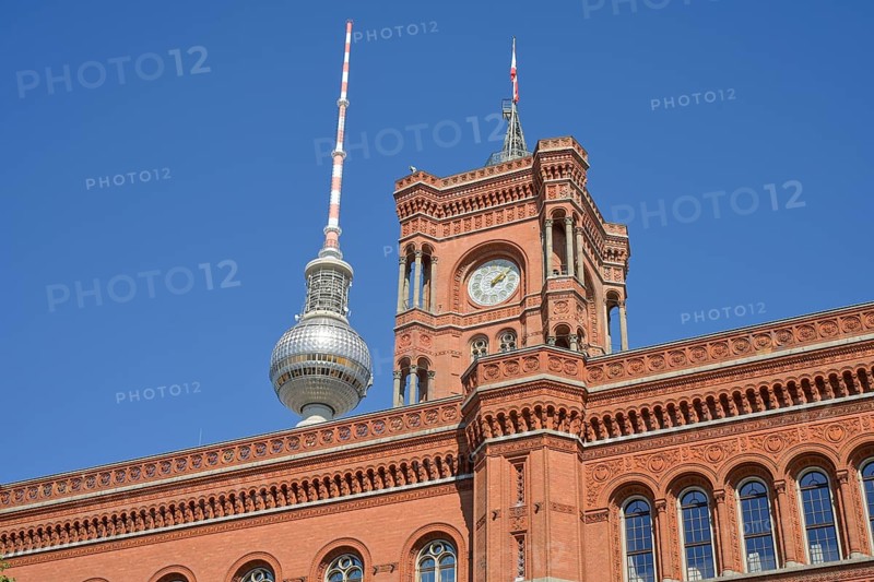 Television tower, Rotes Rathaus, Rathausstraße, Mitte, Berlin, Germany