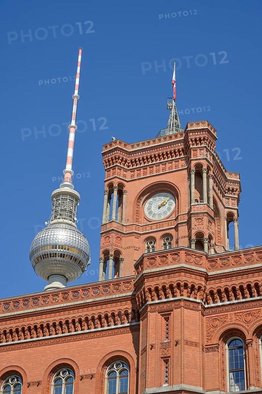 Television tower, Rotes Rathaus, Rathausstraße, Mitte, Berlin, Germany