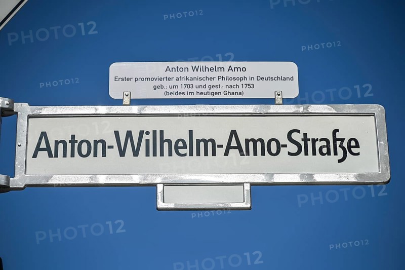 Street sign Anton-Wilhelm-Amo-Straße, Mitte, Berlin, Germany