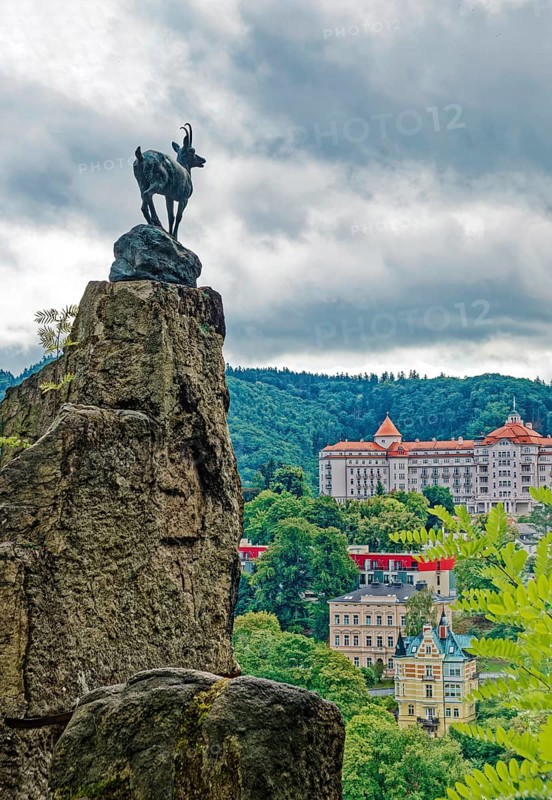 Deer Leap, Deer Leap with a dam of a chamois, spa, healing spring, health, mineral, mineral water, illness, Karlovy Vary, Bohemia, Czech Republic