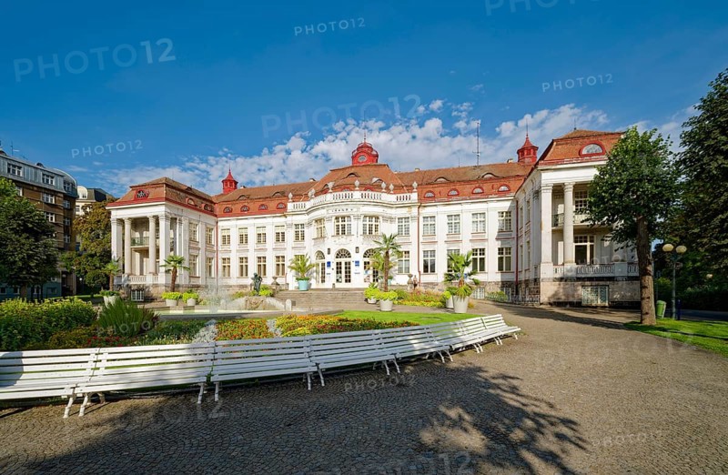 Smetana Park, named after the composer Bedrich Smetana, Elisabethbad, Karlovy Vary, Bohemia, Czech Republic