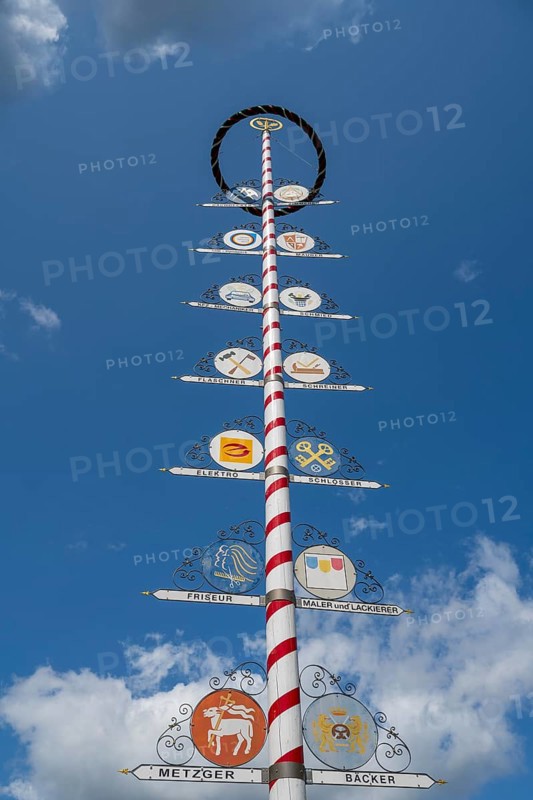 Guild tree of the craftsmen, city centre, Bayreuth, Upper Franconia, Franconia, Bavaria, Germany