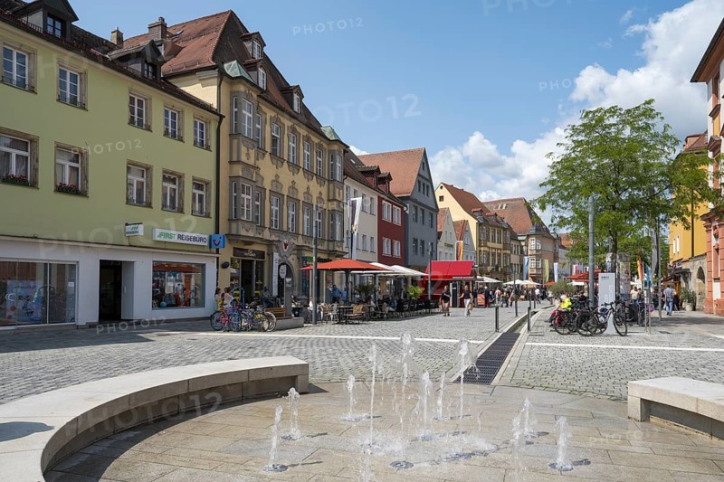 Pedestrian zone, Maximilianstraße, Bayreuth, Upper Franconia, Franconia, Bavaria, Germany