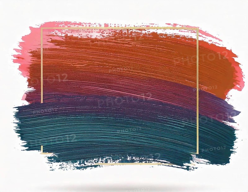 Brush strokes with border. Element for design flyer, AI generated