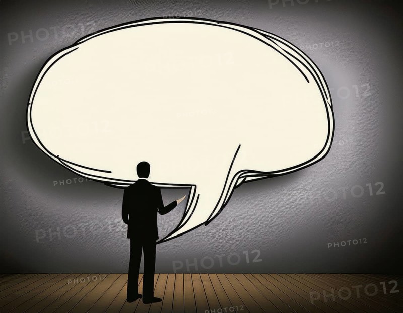 Outlined blank speech bubble. Perfect for creative projects focusing on communication, dialogue, or empty textual presentation space for various expressive purposes, AI generated