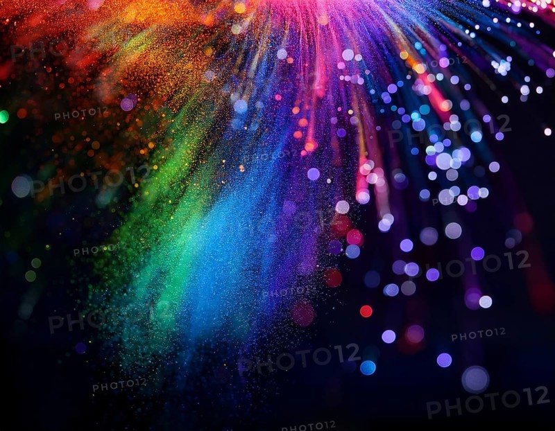 Glowing fiber-optic lights in vivid colors, creating a futuristic and dynamic visual effect, ideal for technology, AI generated