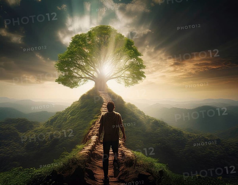 Life Concept. Existence survival being consciousness. Growth of new life, AI generated