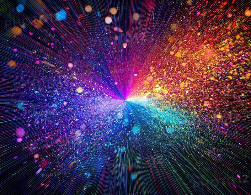 Vibrant and energetic multicolored powder explosion captured against a dark background. Evoking festival celebrations reminiscent of Holi, with dynamic motion and graphic potential for creative artistic projects, AI generated