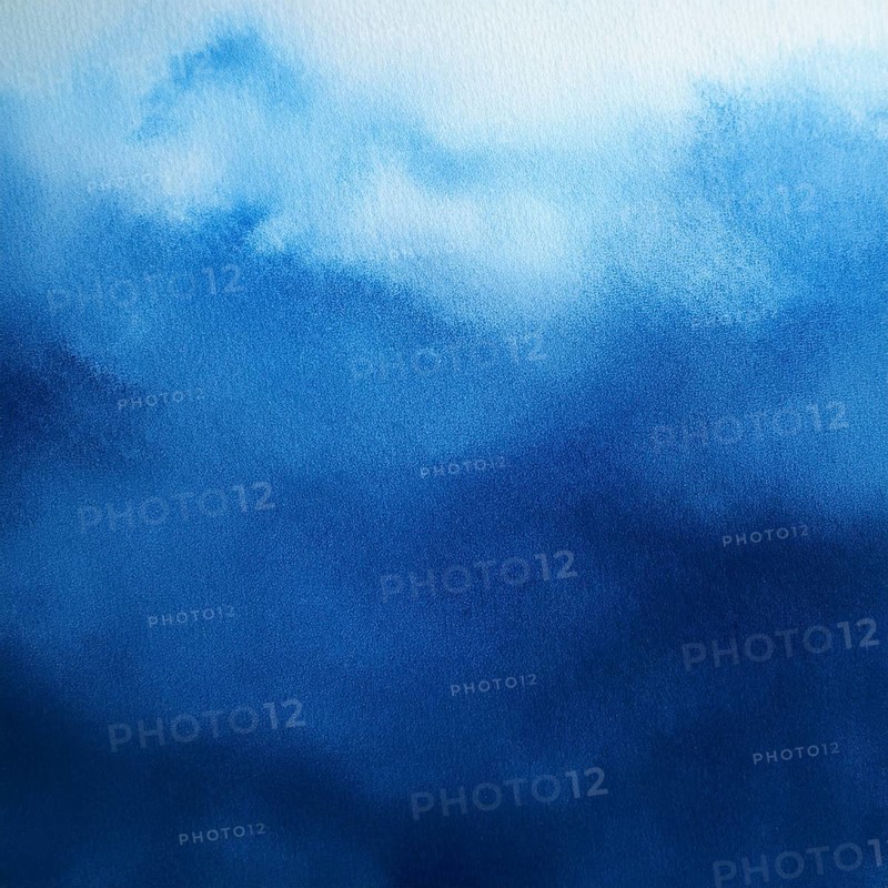 A detailed abstract watercolor artwork featuring various shades of blue blended seamlessly, evoking a sense of calmness and serenity with its subtle textural effects and artistic gradient transitions, AI generated