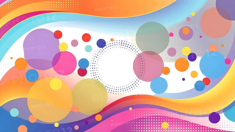 Modern layout design template with dynamic colorful overlay, AI generated