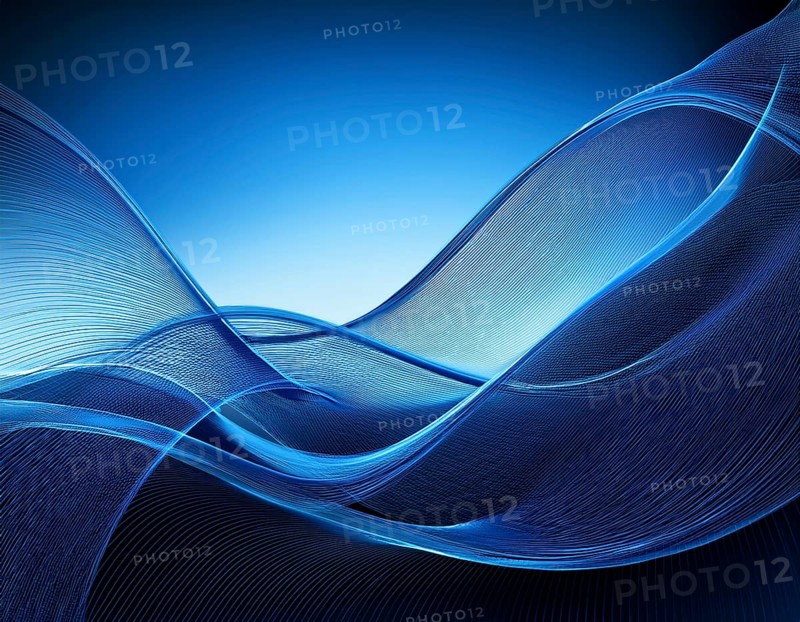 Dynamic wave pattern. Modern flowing wavy lines. . Abstract blue smooth wave on a white background, AI generated