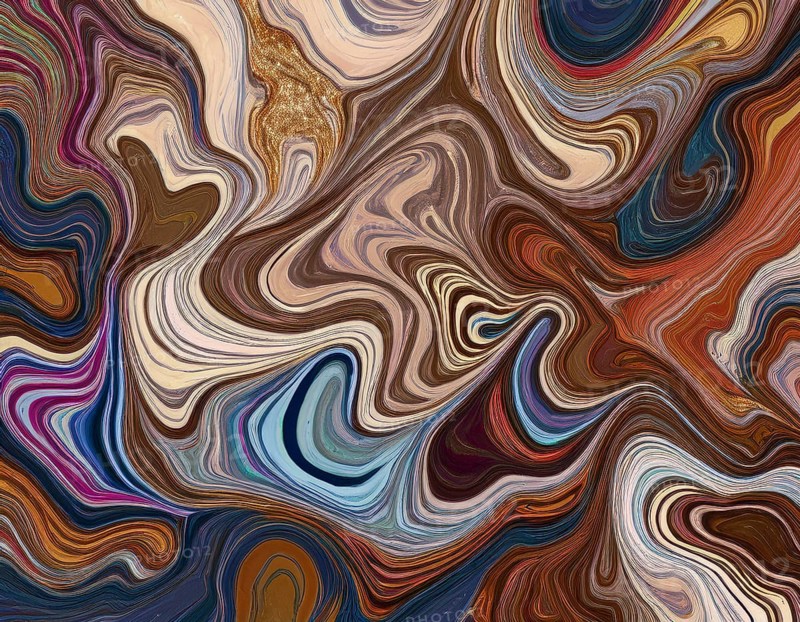 Abstract Marble Waves Acrylic Background. Abstract fluid art with swirling colors and bubbles, creating a dynamic effect, vibrant colors, AI generated