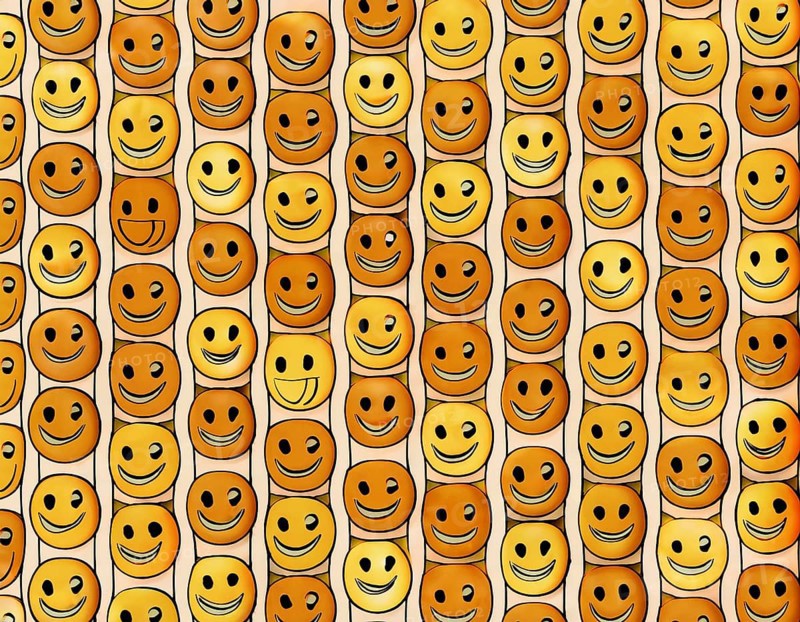 Colorful illustration featuring a seamless pattern of cheerful smiley faces on a blue surface, evoking happiness and positivity, AI generated