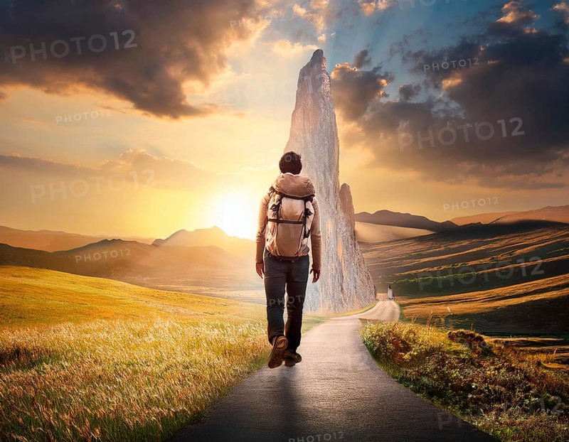 Concept Spirituality, Afterlife, Light Energy, Transcendence, Reality. Soul transcends through light portal exploring afterlife and spirituality, AI generated