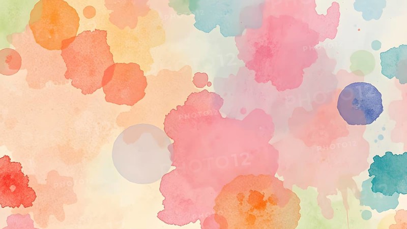 Watercolor pastel brush strokes poster with soft dreamy textures and soothing colors for tranquil interior décor, AI generated