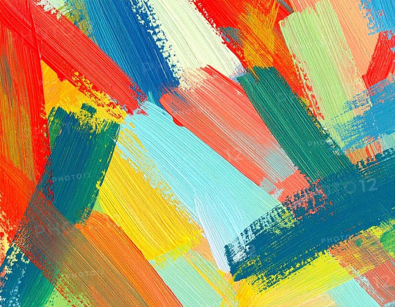 Creative brush strokes abstract poster combining painterly textures and vibrant background, ideal for home and office décor, AI generated