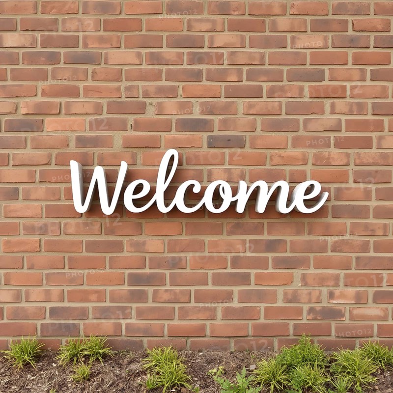 Minimalist bold welcome wording poster, versatile modern wall art design for stylish home entryway, printable greeting décor, AI generated