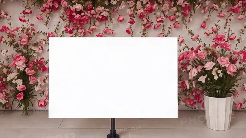 Minimalist blank white presentation board poster design, ideal for offices, classrooms, or home décor inspirational displays, AI generated