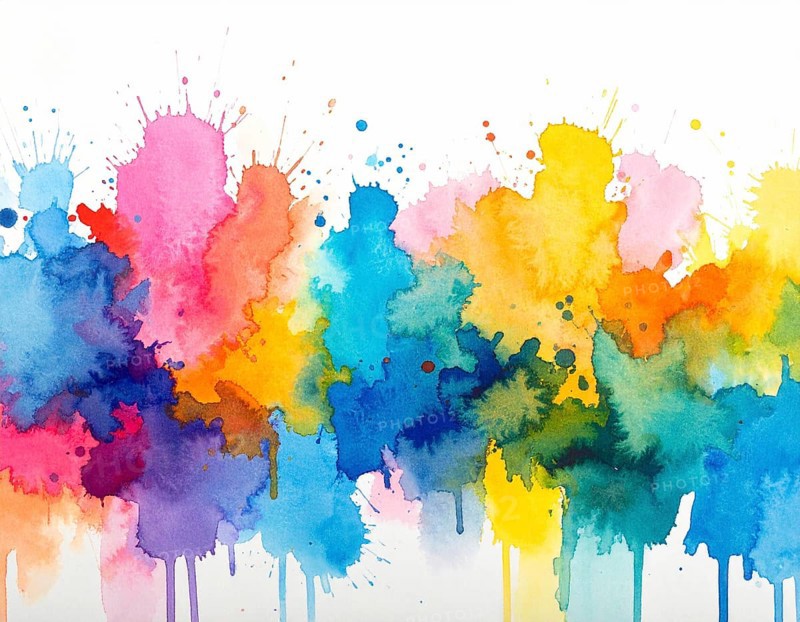 Watercolor splash art on white background, modern abstract poster for stylish décor, creativity, and timeless elegance, AI generated