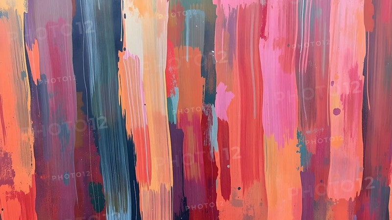 An energetic brush stroke abstract design bursting with colors, ideal for creative interiors and artistic decoration, AI generated