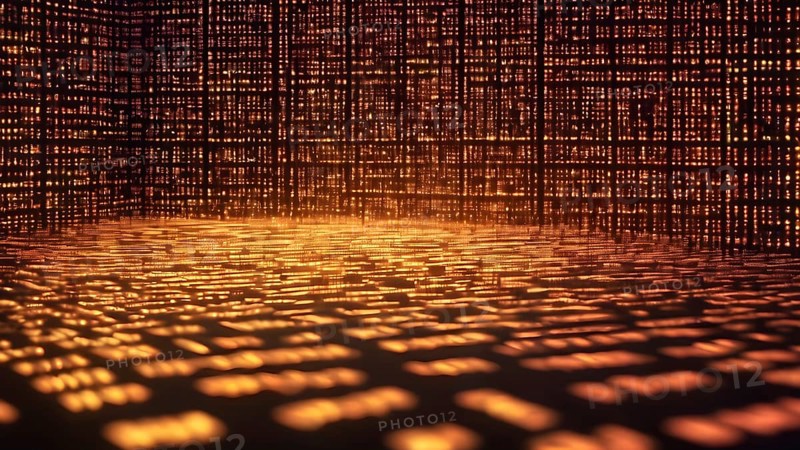 Digital matrix movie screen poster featuring green falling code and futuristic cyberpunk design for modern technology-inspired décor, AI generated